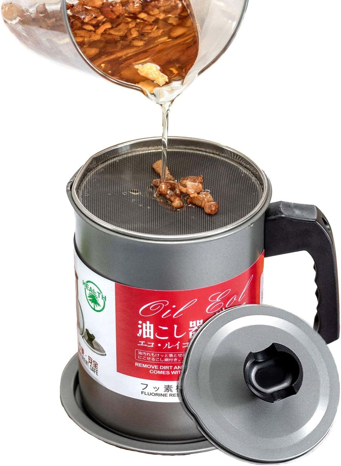 71WAT89RXuL._AC_SL1500_.jpg Walfos 1.4L Stainless Steel Oil Strainer Pot 1.4L Container Jug Storage Can With Filter Cooking Oil Pot For Kitchen Household Tools - Image 5