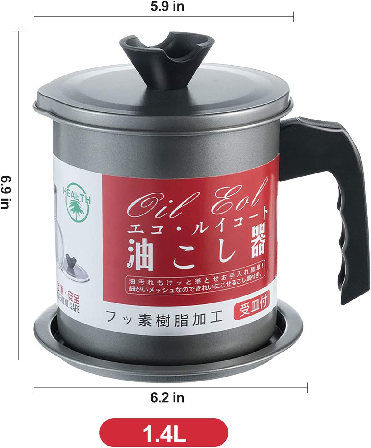 71WzppORjoL._AC_SL1500_.jpg Walfos 1.4L Stainless Steel Oil Strainer Pot 1.4L Container Jug Storage Can With Filter Cooking Oil Pot For Kitchen Household Tools - Image 6